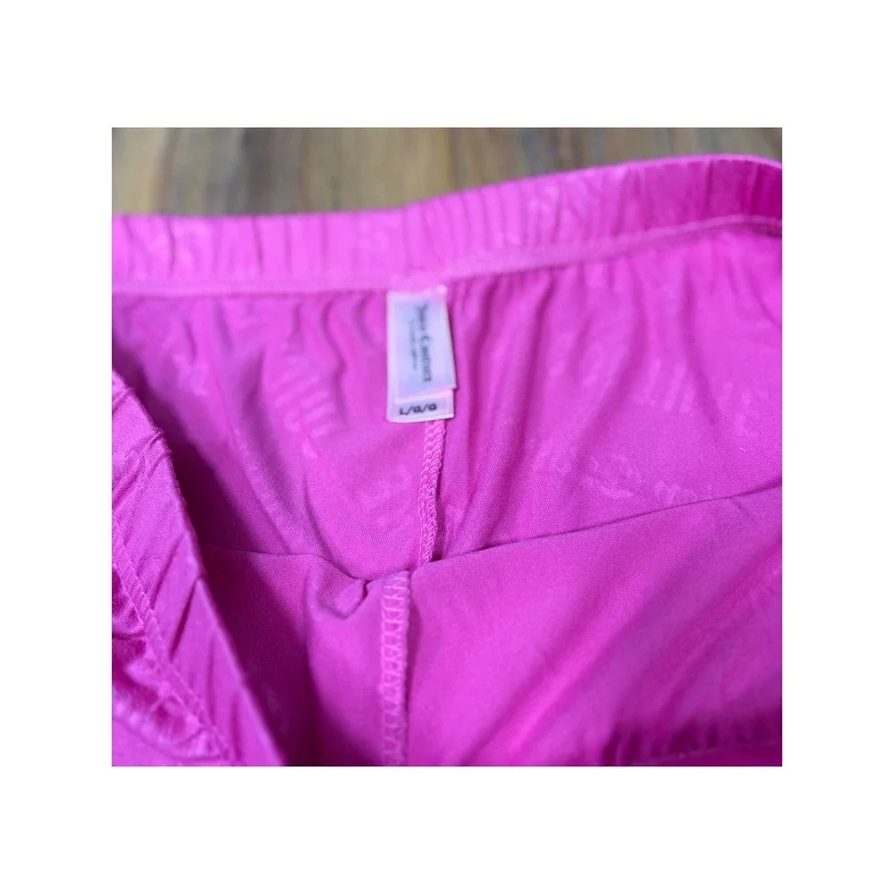 Juicy Couture Pajama Set Large Pink Rhinestone Logo Y2K Loungewear Sleepwear